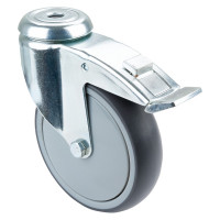 Roulette Appareil Frein Caoutchouc Gris Ø125mm 100kg Oeil