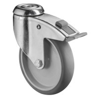 Roulette Appareil Frein Caoutchouc Gris Ø125mm 100kg Oeil Roulette Appareil Frein Caoutchouc Gris Ø125mm 100kg Oeil