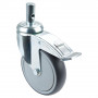 Roulette Appareil Frein Caoutchouc Gris Ø125mm 100kg Oeil