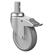Roulette Appareil Frein Caoutchouc Gris Ø125mm 100kg Oeil