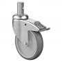 Roulette Appareil Frein Caoutchouc Gris Ø125mm 100kg Oeil