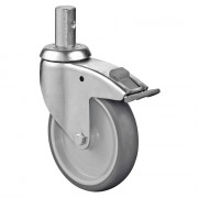 Roulette Appareil Frein Caoutchouc Gris Ø125mm 100kg Oeil