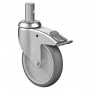 Roulette Appareil Frein Caoutchouc Gris Ø125mm 100kg Oeil