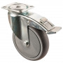 Roulette Appareil Frein Caoutchouc Gris Ø125mm 100kg Platine