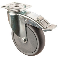 Roulette Appareil Frein Caoutchouc Gris Ø125mm 100kg Platine Roulette Appareil Frein Caoutchouc Gris Ø125mm 100kg Platine