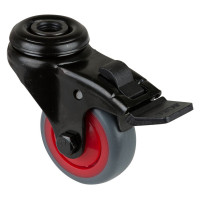 Roulette Appareil Frein Caoutchouc Gris Ø50mm 50kg Oeil Roulette Appareil Frein Caoutchouc Gris Ø50mm 50kg Oeil
