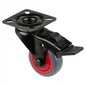 Roulette Appareil Frein Caoutchouc Gris Ø50mm 50kg Platine