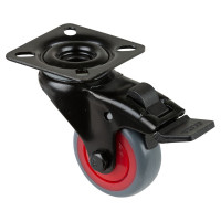 Roulette Appareil Frein Caoutchouc Gris Ø50mm 50kg Platine Roulette Appareil Frein Caoutchouc Gris Ø50mm 50kg Platine