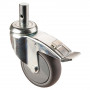 Roulette Appareil Frein Caoutchouc Gris Conduct. Ø100mm 100kg Oeil