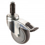 Roulette Appareil Frein Caoutchouc Gris Conduct. Ø100mm 100kg Oeil