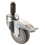 Roulette Appareil Frein Caoutchouc Gris Conduct. Ø100mm 100kg Oeil