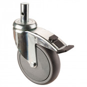 Roulette Appareil Frein Caoutchouc Gris Conduct. Ø125mm 100kg Oeil
