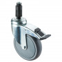 Roulette Appareil Frein Caoutchouc Gris Conduct. Ø125mm 100kg Oeil