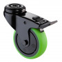 Roulette Appareil Frein Caoutchouc vert Ø75mm 75kg Oeil