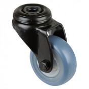Roulette Appareil Pivotante Caoutchouc bleu clair Ø50mm 50kg Oeil