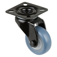 Roulette Appareil Pivotante Caoutchouc bleu clair Ø50mm 50kg Platine Roulette Appareil Pivotante Caoutchouc bleu clair Ø50mm 50kg Platine