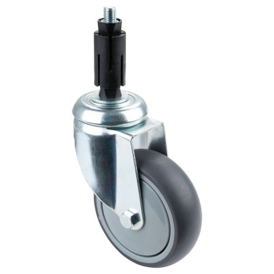 Roulette Appareil Pivotante Caoutchouc Gris Ø100mm 100kg Douille