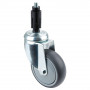 Roulette Appareil Pivotante Caoutchouc Gris Ø100mm 100kg Douille