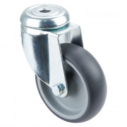 Roulette Appareil Pivotante Caoutchouc Gris Ø100mm 100kg Oeil