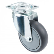 Roulette Appareil Pivotante Caoutchouc Gris Ø100mm 100kg Platine