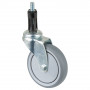 Roulette Appareil Pivotante Caoutchouc Gris Ø100mm 90kg Douille
