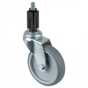 Roulette Appareil Pivotante Caoutchouc Gris Ø100mm 90kg Douille