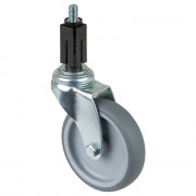 Roulette Appareil Pivotante Caoutchouc Gris Ø100mm 90kg Douille