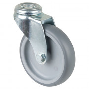 Roulette Appareil Pivotante Caoutchouc Gris Ø100mm 90kg Oeil
