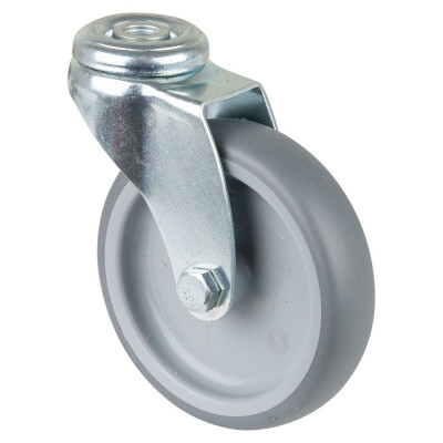 Roulette Appareil Pivotante Caoutchouc Gris Ø100mm 90kg Oeil