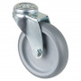 Roulette Appareil Pivotante Caoutchouc Gris Ø100mm 90kg Oeil