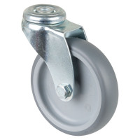 Roulette Appareil Pivotante Caoutchouc Gris Ø100mm 90kg Oeil
