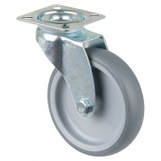 Roulette Appareil Pivotante Caoutchouc Gris Ø100mm 90kg Platine