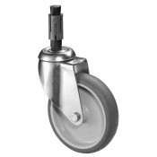 Roulette Appareil Pivotante Caoutchouc Gris Ø125mm 100kg Douille