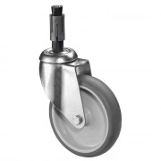 Roulette Appareil Pivotante Caoutchouc Gris Ø125mm 100kg Douille