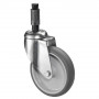 Roulette Appareil Pivotante Caoutchouc Gris Ø125mm 100kg Douille