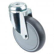 Roulette Appareil Pivotante Caoutchouc Gris Ø125mm 100kg Oeil