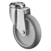 Roulette Appareil Pivotante Caoutchouc Gris Ø125mm 100kg Oeil
