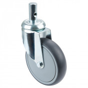 Roulette Appareil Pivotante Caoutchouc Gris Ø125mm 100kg Oeil