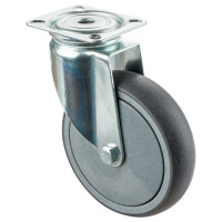 Roulette Appareil Pivotante Caoutchouc Gris Ø125mm 100kg Platine