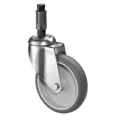 Roulette Appareil Pivotante Caoutchouc Gris Ø150mm 100kg Douille