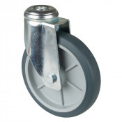 Roulette Appareil Pivotante Caoutchouc Gris Ø150mm 100kg Oeil