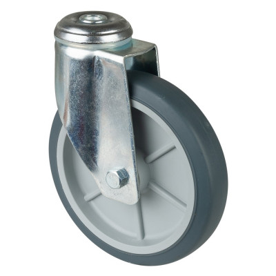 Roulette Appareil Pivotante Caoutchouc Gris Ø150mm 100kg Oeil
