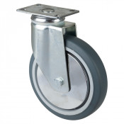 Roulette Appareil Pivotante Caoutchouc Gris Ø150mm 100kg Platine