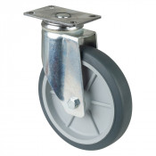 Roulette Appareil Pivotante Caoutchouc Gris Ø150mm 100kg Platine