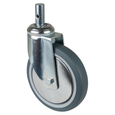 Roulette Appareil Pivotante Caoutchouc Gris Ø150mm 100kg Tige