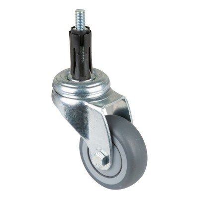 Roulette Appareil Pivotante Caoutchouc Gris Ø50mm 50kg Douille
