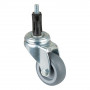 Roulette Appareil Pivotante Caoutchouc Gris Ø50mm 50kg Douille