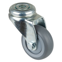 Roulette Appareil Pivotante Caoutchouc Gris Ø50mm 50kg Oeil