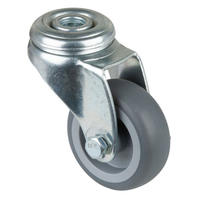 Roulette Appareil Pivotante Caoutchouc Gris Ø50mm 50kg Oeil