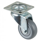 Roulette Appareil Pivotante Caoutchouc Gris Ø50mm 50kg Platine